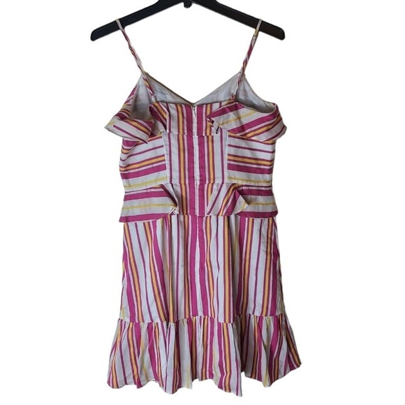 Parker Isadora Poolside Stripe Cold Shoulder Ruffle Mini Dress 4 NWT - Picture 7 of 7